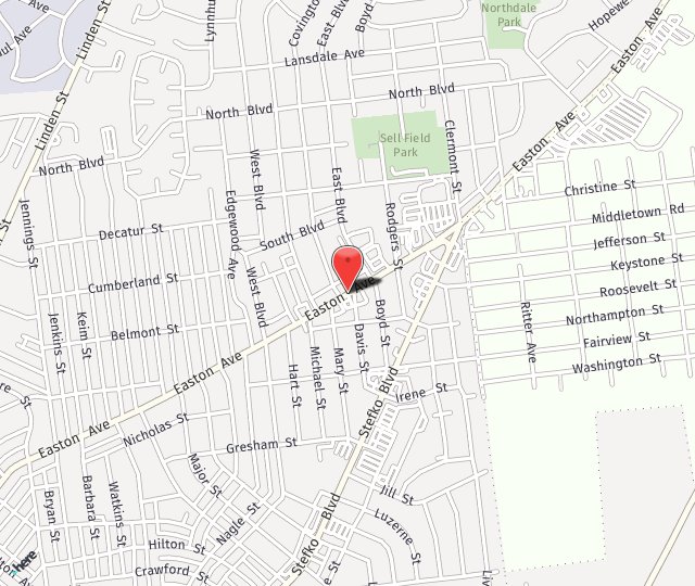 Location Map: 2431 Easton Ave Bethlehem, PA 18017
